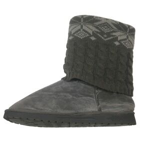 Muk Luks Woman's Snow Boots Size 10 Gray Sweater Like Boots
